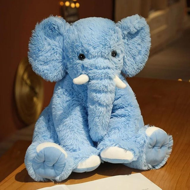 Binchi Keji Travel Cartoon Plüsch Elefant, Stofftier, Blau, 45cm, ab 14 Jahren - Bild 1