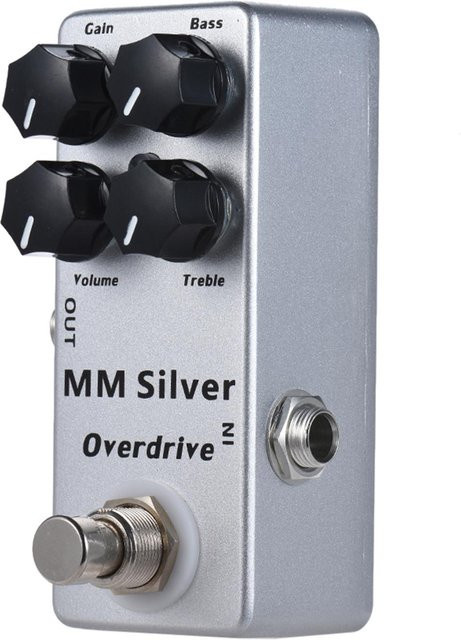 MOSKY MM Silber Elektrische Gitarre Overdrive Effekt Pedal aus Vollmetall mit True Bypass in Schwarz - Bild 1