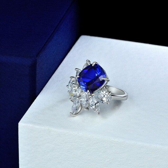 Ehering 925 Silber, Blau, Zirkonia, Saphir, Damen - Bild 1