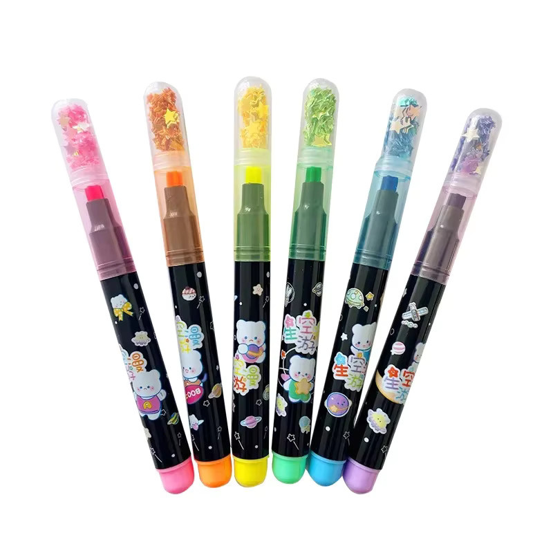 Kissbuty Kawaii Stern Highlighter Set mit 6 Farben in Candy-Farben für Schule und Studium - Bild 2
