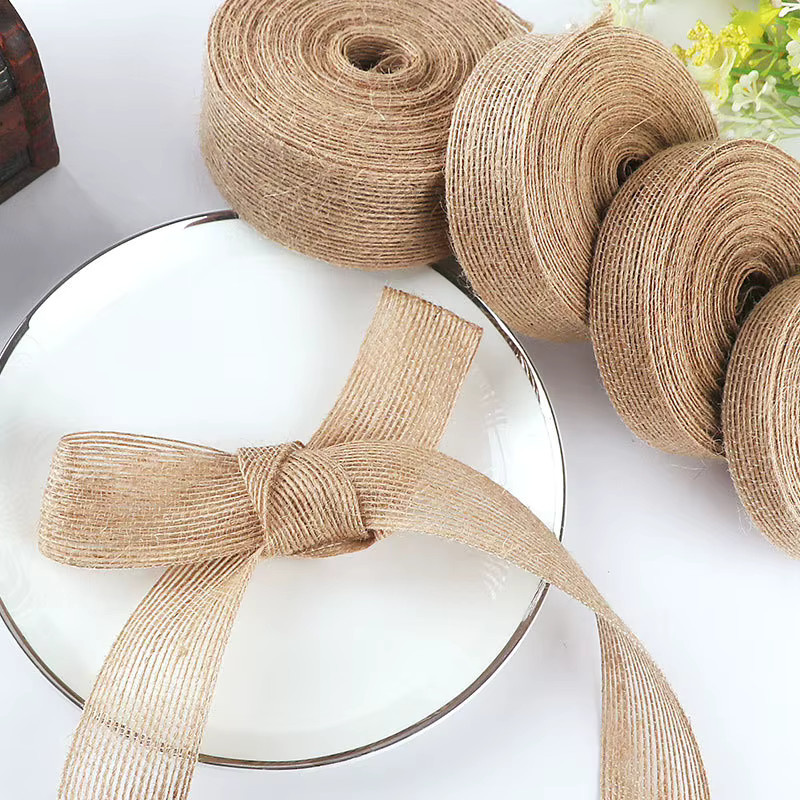 Natürliches Vintage-Juteband in Beige für Hochzeiten, Floristik und DIY-Geschenkverpackungen, 10 m Länge - Bild 2