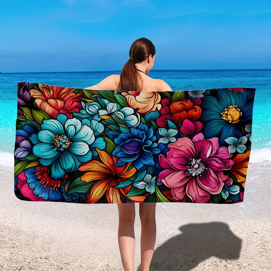 Schnelltrocknendes Strandtuch aus Polyester in Multicolor, ultra-saugfähiges Badetuch für Pool, Spa und Reise, Breite: 30 cm, Höhe: 60 cm - Bild 2