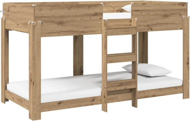 vidaXL Etagenbett für Kinder in Artisan-Eiche, modernes Design aus Holzwerkstoff, B/T: 100 x 200 cm - Bild 1