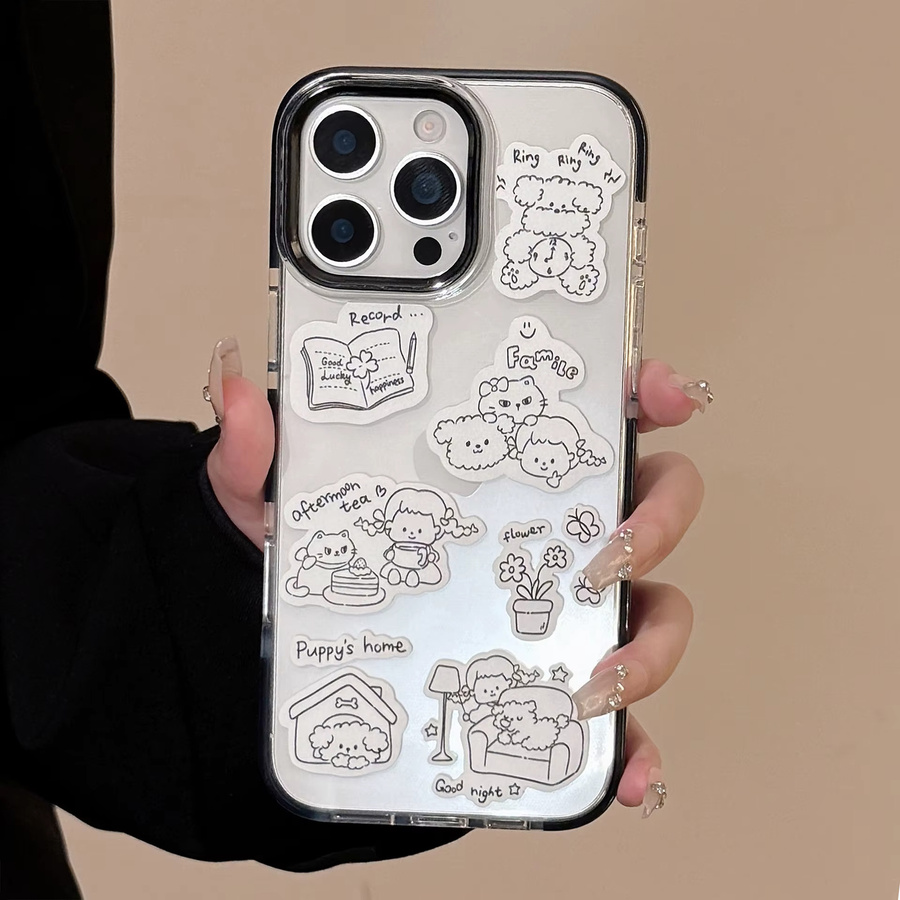 Magnetische iPhone Handyhülle von MUQGEW mit Graffiti-Cartoon-Hundedesign, stoßfeste und transparente Abdeckung für iPhone 12 bis iPhone 17 Pro Max - Bild 5