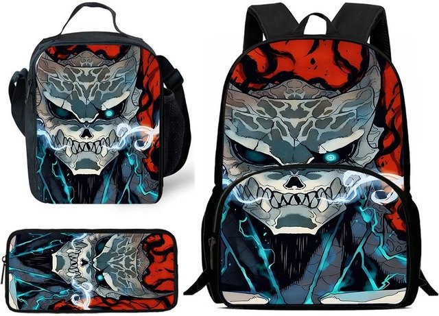 Schulset Fancy Style Studio Anime Kaiju Nr. 8 mit Rucksack, Brotdose und Federmäppchen in Multicolour - Bild 1