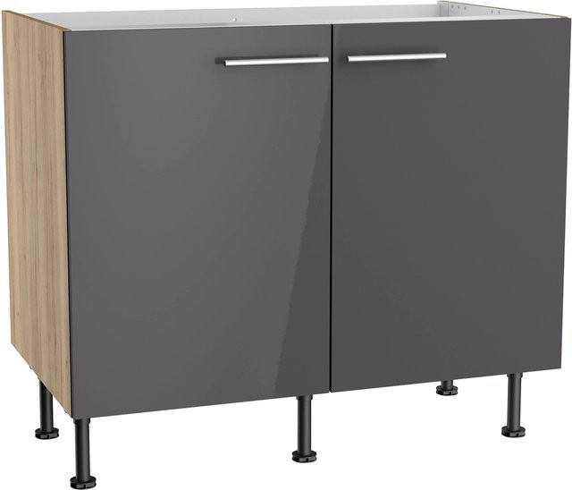 Optifit Küchen-Spülenunterschrank Jonte in Anthrazit-Wildeiche, B/T/H: 100 x 58,4 x 87 cm - Bild 1