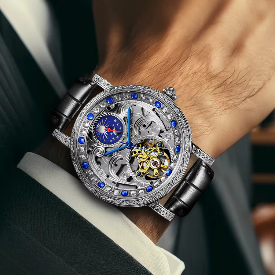 CAROTIF Armbanduhr Automatik, Edelstahl, Schwarz, Herren - Bild 2