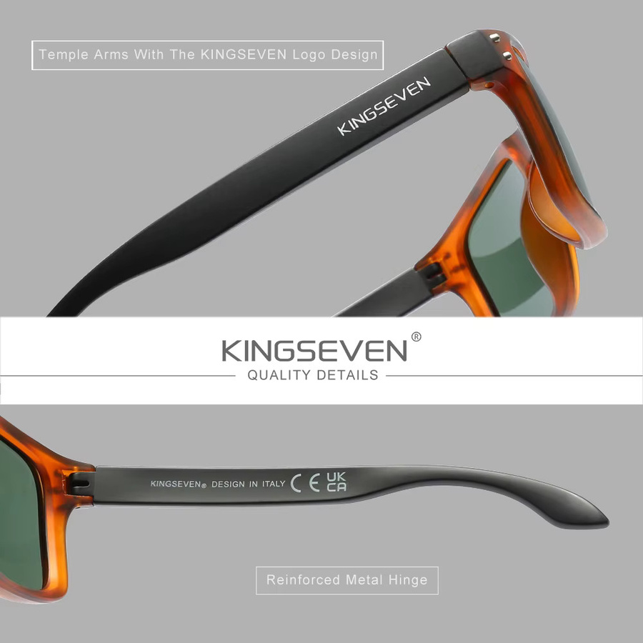 KINGSEVEN Sonnenbrille, Square, Vollrand, Kunststoff, Unisex - Bild 2