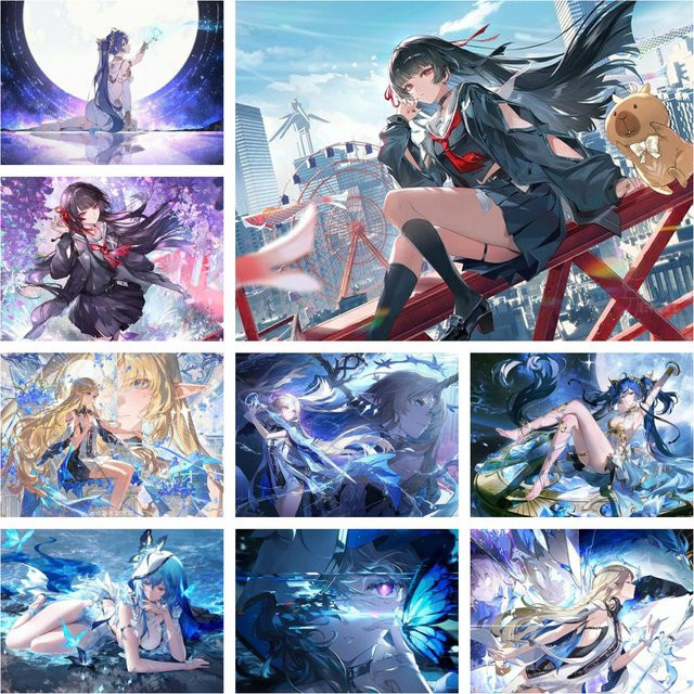 Chisa Shouanren Yuno Wuthering Waves 5D Diamantmalerei Stickerei Kreuzstich Set in Multicolour, Durchmesser: 30 cm - Bild 1