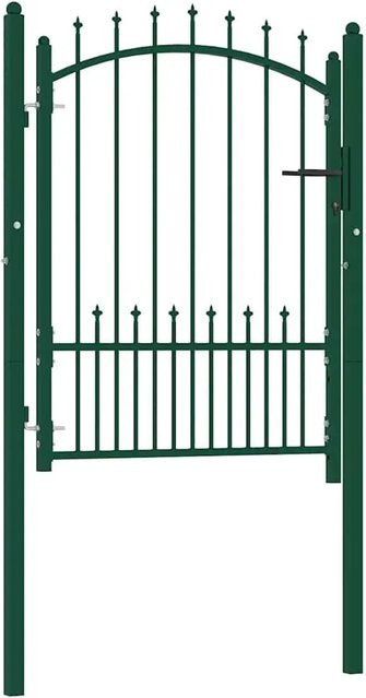 vidaXL Zauntor EMMEN aus Stahl mit Spitzen in Grün, B: 102 cm, H: 125 cm - Bild 1