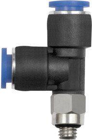 Riegler T-Steckverschraubung Blaue Serie mini, L-Form, drehbar, G 1/8, blau, Kunststoff - Bild 1