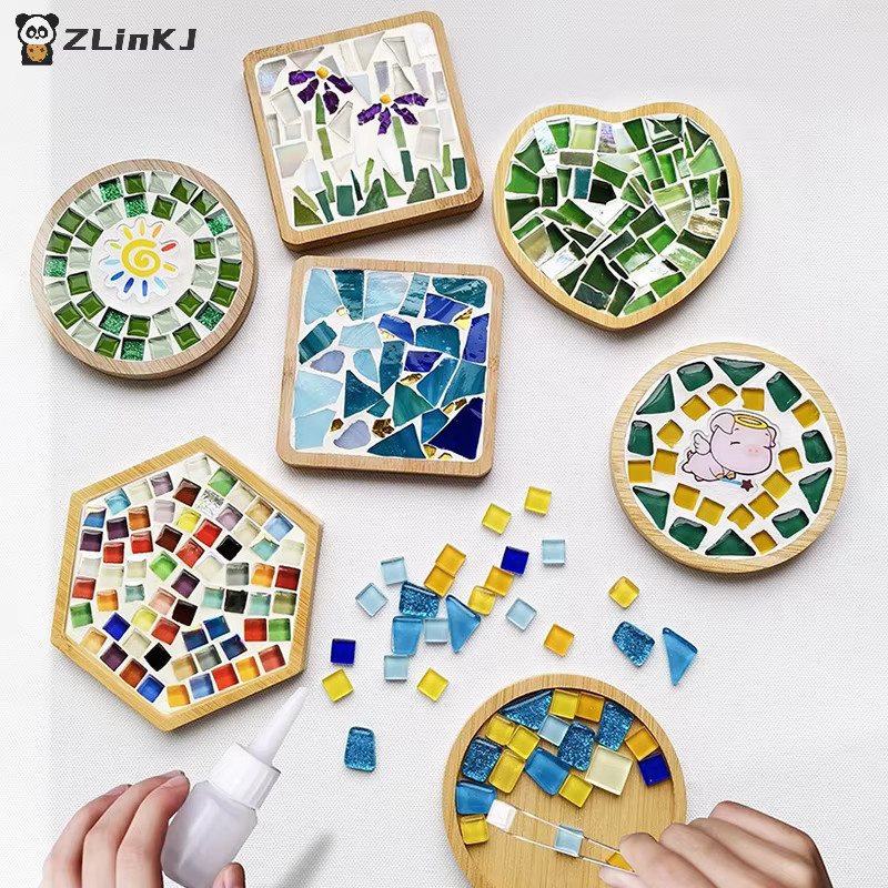 JETTING Mosaik-Untersetzer aus Bambus, Bastelspielzeug, Holz - Bild 2