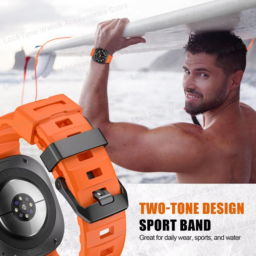 OAKCHARM Uhrenarmband Silikon, orange, Samsung Galaxy Watch Ultra 47 mm - Bild 3