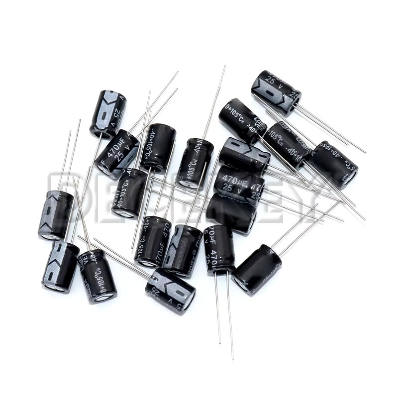 DECEKEY Aluminium-Elektrolytkondensator 470µF 25V Schwarz B: 8 mm, H: 12 mm, 20 Stück - Bild 3