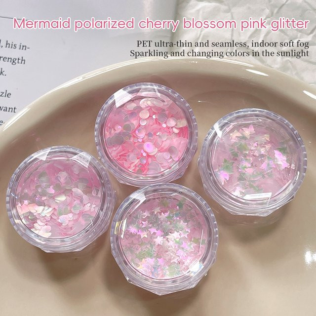 KANIU Nagelkunst-Glitzer, Rosa, Schimmernd - Bild 1