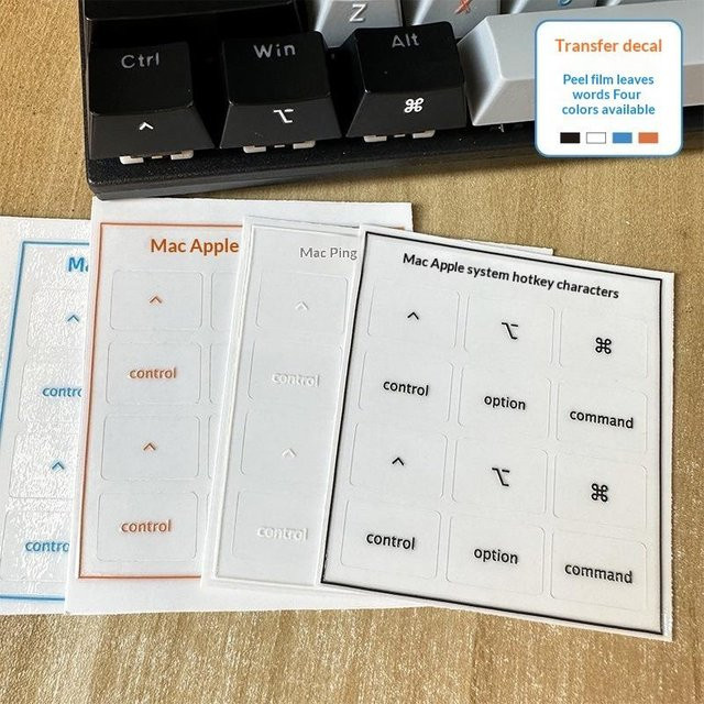SD&HI Tastatur Aufkleber für OS-System mit Textzeichen und Symbolen in Schwarz - Bild 1