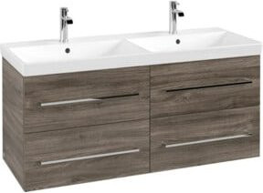 Villeroy & Boch Waschtischunterschrank Avento Wandmontiert Eiche Braun Hochglanz B/T/H: 118 x 51,4 x 48,4 cm - Bild 1
