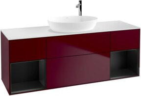 V&B Waschtischunterschrank Finion in Weiß mit blauem Regal, Breite: 160 cm, Tiefe: 50,1 cm, Höhe: 50,1 cm - Bild 1