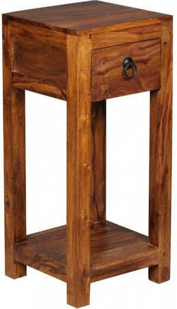 Wohnling Telefontisch aus Sheesham Massivholz in Braun, B/T/H: 30 x 30 x 68 cm