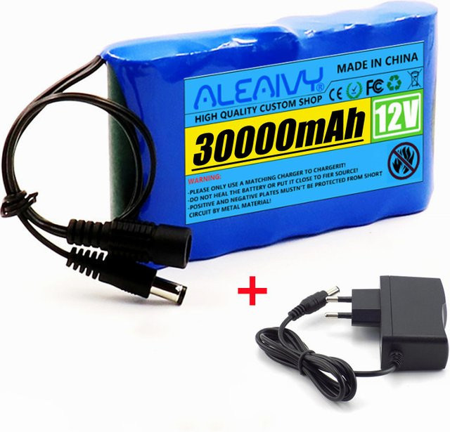 Cheterdoli Tragbarer Lithium-Ionen-Akkupack 12V 30000mAh mit Ladegerät, Blau - Bild 1