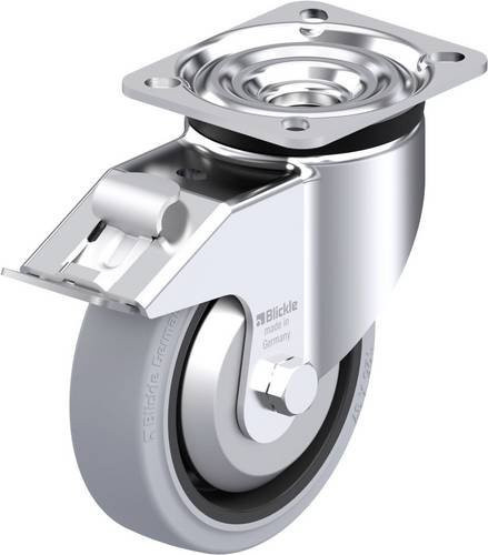 Blickle Stahlblech-Lenkrolle LK-POEV 125XR-1-FI-SG-FA in Silber, Rad-Durchmesser: 125 mm, Tragfähigkeit: 250 kg - Bild 1