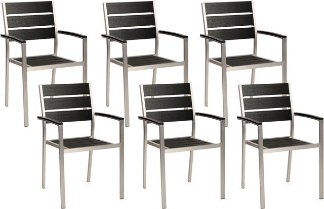 Beliani Gartenstuhl in Schwarz und Silber im Industrial-Design, B/T/H: 57 x 54 x 88 cm - Bild 1