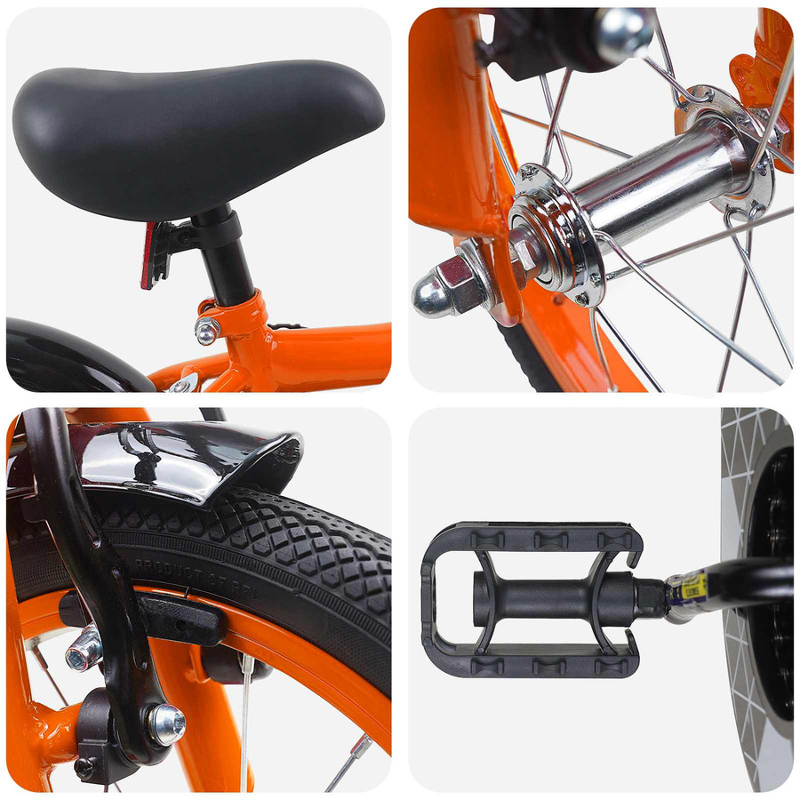 VD Home Furnishing Kinderfahrrad 16 Zoll Orange für Alter 4-6 Jahre - Bild 2