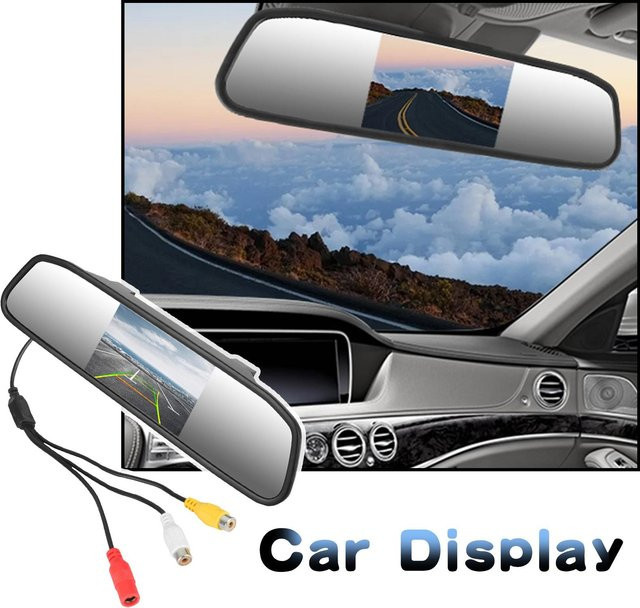BYNCG HD Rückfahrkamera mit TFT LCD Rückspiegel Monitor für dein Auto in Schwarz - Bild 1