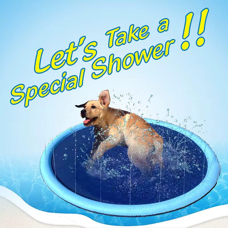 Sommer Haustier Schwimmbad aufblasbare Wasser Sprinkler Pad, interaktives Brunnen Spielzeug für Hunde - Bild 2