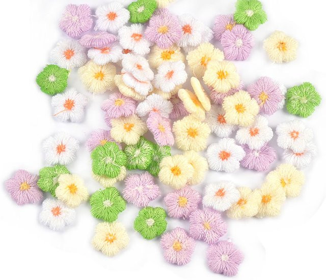 50 Stück Mini-Blumen-Patches in gemischten Farben, 11 mm zum Nähen und für DIY-Bastelarbeiten - Bild 1