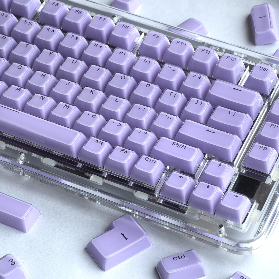 Kristall Lila Tastenkappen Set aus PC mit Jelly-Effekt für Aula F75, F99 und F75Pro, 135 Tasten, transluzent, Iso Layout mit Alice und Space Bar Optionen - Bild 2