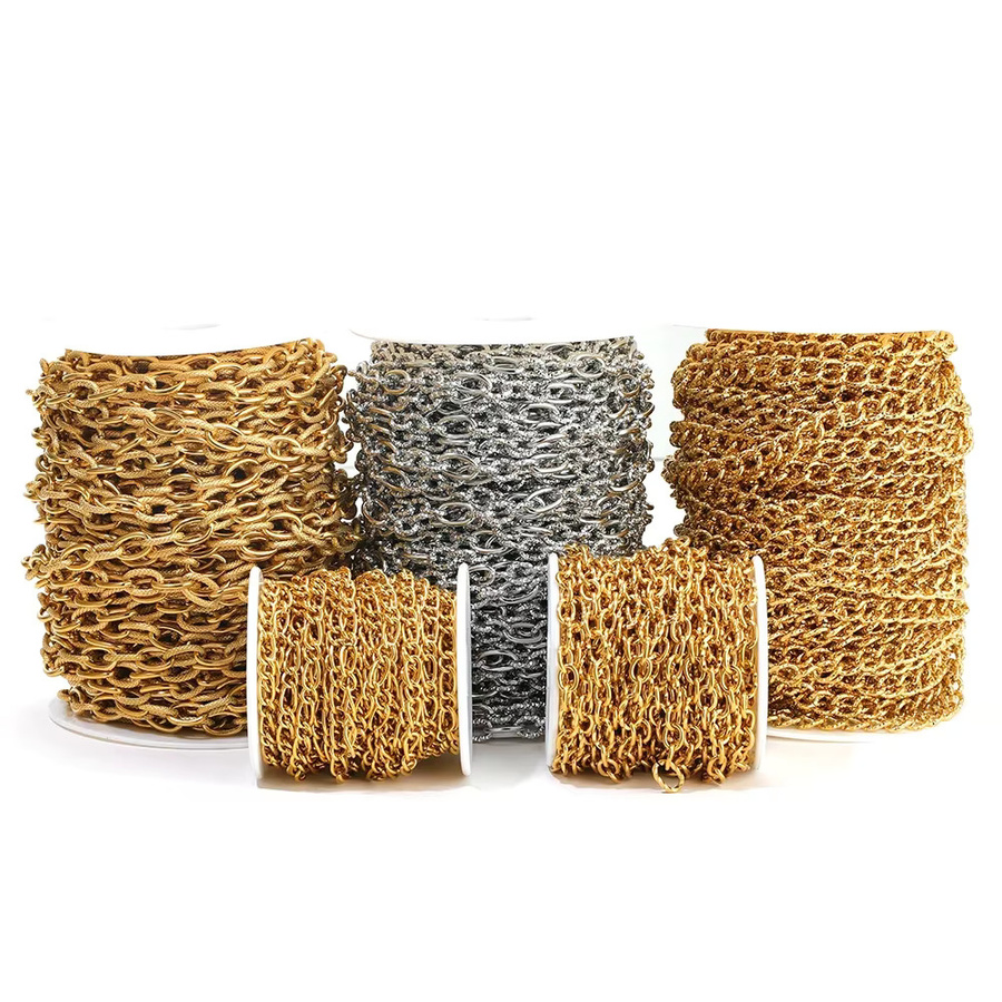 Semitree Rolo-Kabelkette Edelstahl, Gold, 1 Meter, Unisex - Bild 1