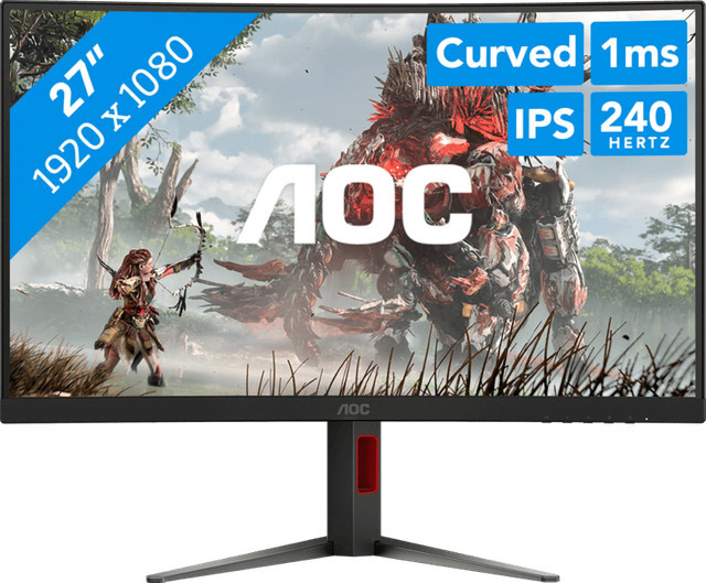 AOC C27G4Z2 Curved Gaming Monitor mit 27 Zoll, QHD 1440p, 240 Hz, Schwarz - Bild 1