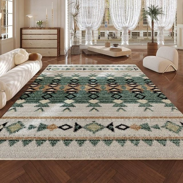 VIKAMA Eco Moderner Geometrischer Teppich in Multicolour für Wohnzimmer und Schlafzimmer, Rechteckig, B/T: 160 x 80 cm - Bild 1