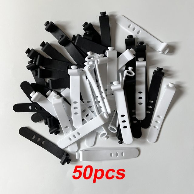 50 Stück Kabel Organizer aus Silikon in Weiß für Ladegeräte, Maus und Kopfhörer als Kabel Management Set - Bild 1