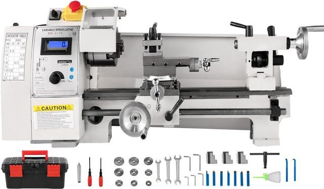 CarvingCenter Mini-Metall-Drehmaschine mit 650W in Weiß - Bild 1