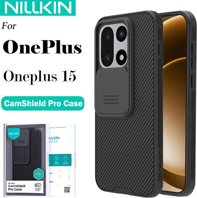 Nillkin CamShield Pro Handyhülle für OnePlus 15 mit Slide-Kamera-Abdeckung in Schwarz und Transparent aus Hart-PC und TPU - Bild 1