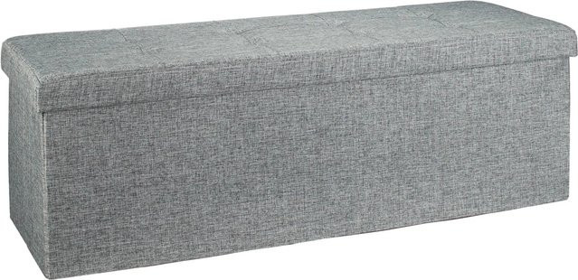 Relaxdays Sitzbank aus Leinen in Grau, faltbar, B/T/H: 114 x 38 x 38 cm - Bild 1