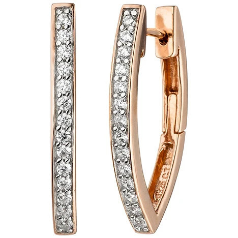 Colfem Creolen 925 Sterling Silber, rotgold vergoldet, bicolor, Zirkonia, Unisex - Bild 1