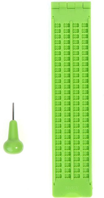 SeptumYY26 Braille-Schiefer- und Eingabestift-Set mit 28 Zellen und 4 Zeilen in Grün - Bild 1