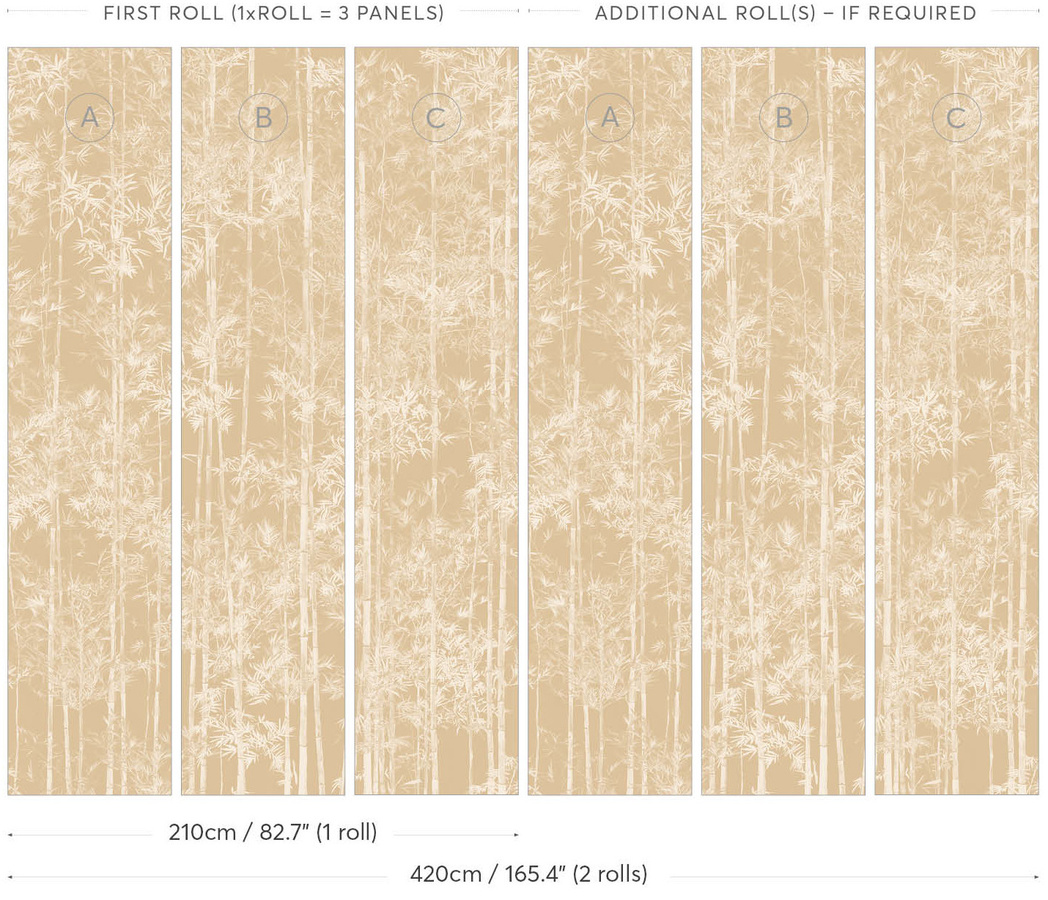 Sian Zeng Mural Wandgestaltung Bamboo in Beige mit floralem Design und organischem Muster - Bild 1