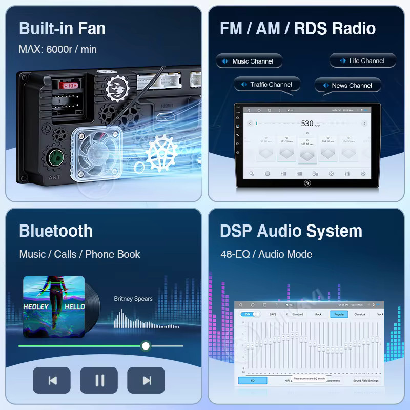 Ainavi Auto-Multimedia-Player für Audi A4 B6 mit Android Auto, Wireless Carplay, 4G und WiFi in Schwarz - Bild 6