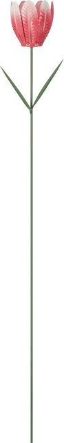 Gartenstecker Tulpe aus Eisen in Orange, Höhe: 70 cm, Durchmesser: 5,5 cm - Bild 1