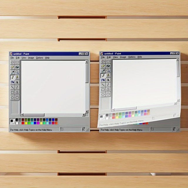 Kreatives Retro Computer Notizbuch mit Hardcover und blanko Seiten in Grau - Bild 1