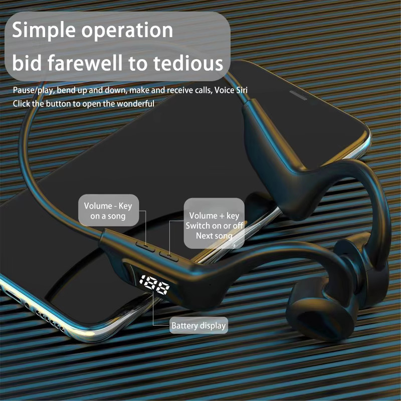 Lenovo Bluetooth Knochenleitungs-Kopfhörer für Sport und Schwimmen in Schwarz mit Mikrofon und Freisprechfunktion - Bild 5
