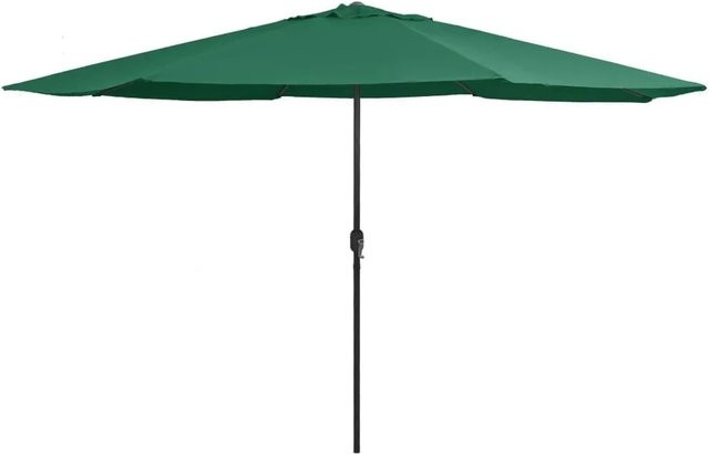 Furnicato Sonnenschirm mit Metallmast in Grün mit 390 cm Durchmesser - Bild 1