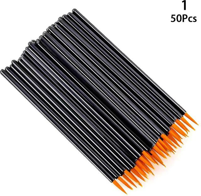 50 Stück Einweg Eyeliner Pinsel mit Kappe, Schwarz, Unisex - Bild 1