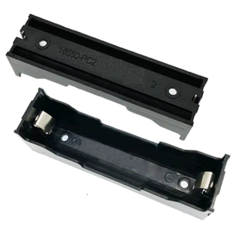 18650 Lithium-Ionen-Batterie-Aufbewahrungsbox für 1 bis 4 Zellen in Schwarz als Testständer und Entwicklungswerkzeug mit Buchse für Leiterplatten - Bild 2