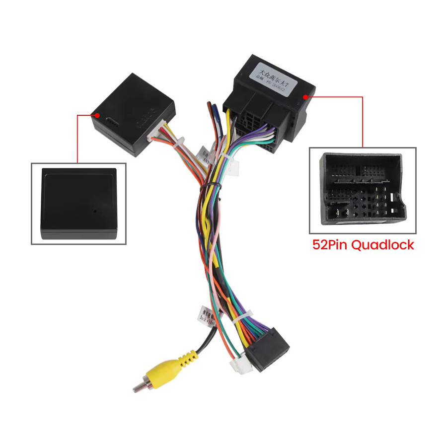 MEKEDE Kabelbaum-Adapter CAN Bus für VW Golf Jetta Polo Leon Fabia Octavia, 16-poliger Stecker, Schwarz - Bild 2