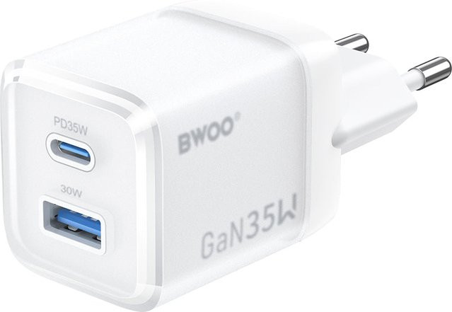 BWOO CDA222 Netzladegerät mit 35W, 3A, 1 x USB-A und 1 x USB-C in Weiß - Bild 1